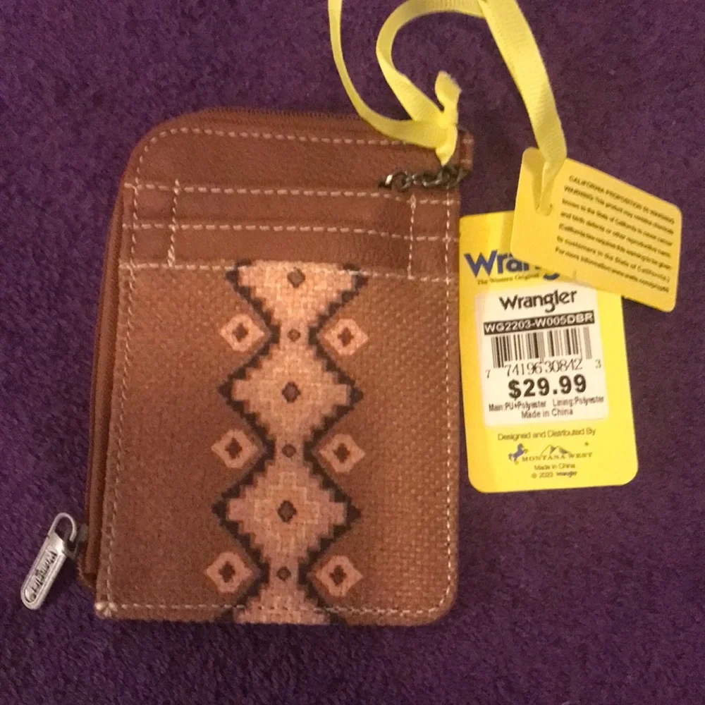 Wrangler Brown Patterned Women's Designed Card Wallet